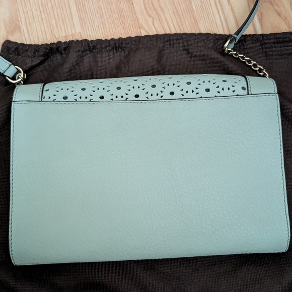Kate Spade Crossbody Perri Lane Shoulder Bag Eyelet Dusty Mint - Picture 3 of 8